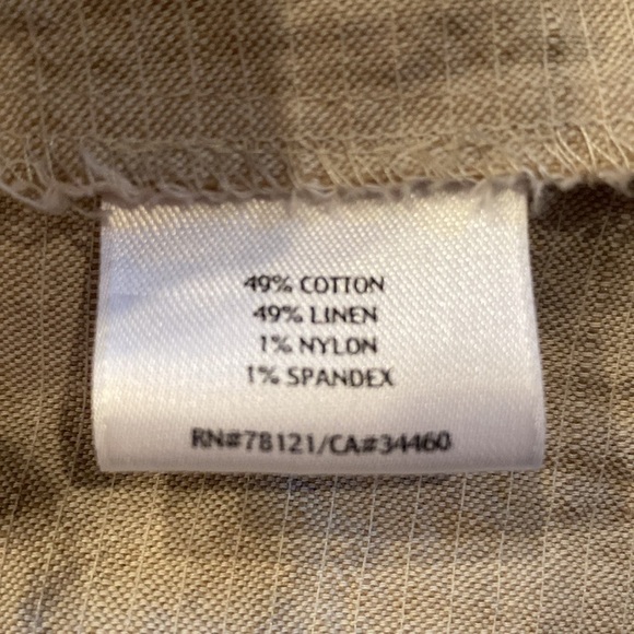 Eileen Fisher Cream Tan crinkled Linen Cotton blend long Jacket cardigan Sz XS - Picture 8 of 11